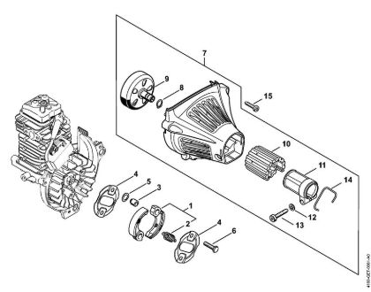Clutch, Fan housing KombiEngines (KM) KM 131 Stihl