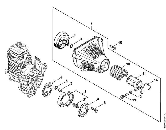 Clutch, Fan housing KombiEngines (KM) KM 131 R Stihl