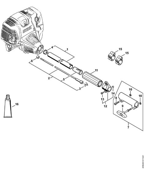 Drive tube assembly KombiEngines (KM) KM 131 R Stihl