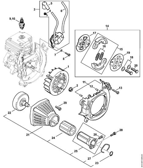 Ignition system, Clutch KombiEngines (KM) KM 235.0 Stihl