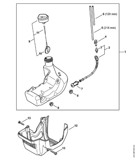 Fuel tank KombiEngines (KM) KM 235.0 R Stihl