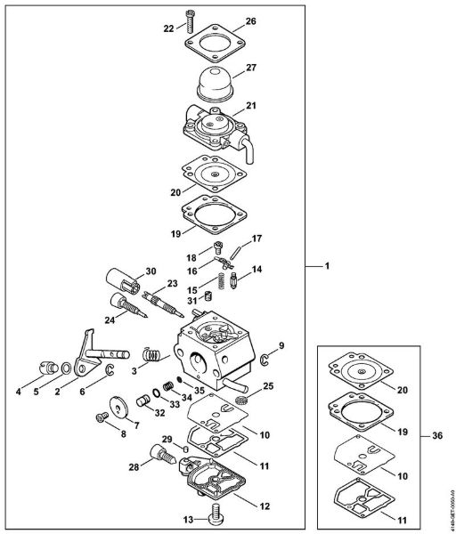 Carburetor C1Q-S66 KombiEngines (KM) KM 55 Stihl