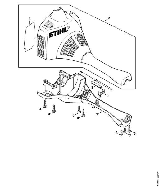 Engine housing (Bike handle) KM 55 KombiEngines (KM) KM 55 Stihl