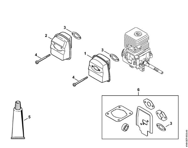 Muffler KombiEngines (KM) KM 55 Stihl