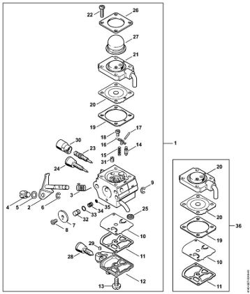 Carburetor C1Q-S71 KombiEngines (KM) KM 55 C-E Stihl