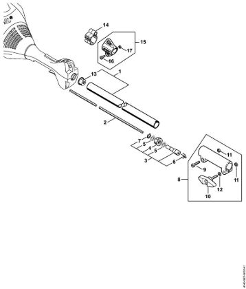 Drive tube assembly, Loop handle KM 55, KM 55 C-E KombiEngines (KM) KM 55 C-E Stihl