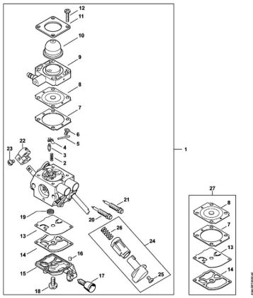 Carburetor C1M-S267 KombiEngines (KM) KM 56 RC-E Stihl
