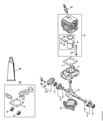 Crankcase, Cylinder KombiEngines (KM) KM 56 RC-E Stihl