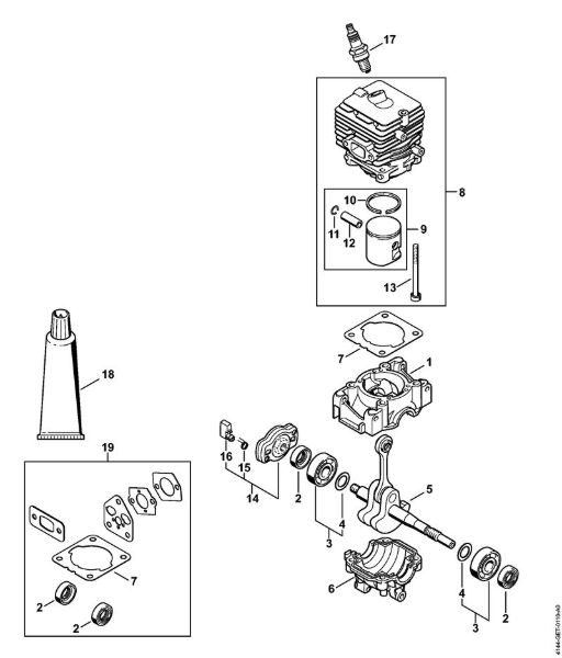 Crankcase, Cylinder KombiEngines (KM) KM 56 RC-E Stihl