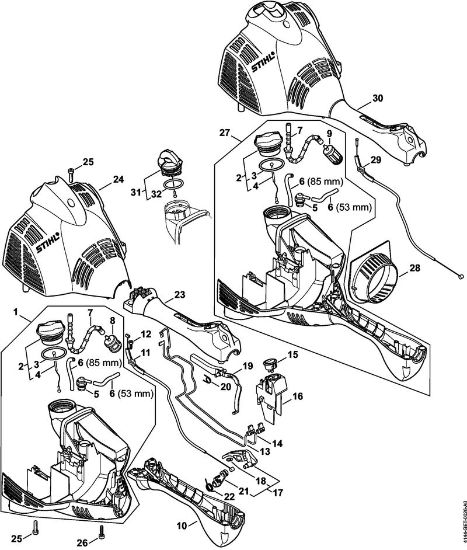 Engine housing (Loop handle) KM 56 RC KombiEngines (KM) KM 56 RC-E Stihl