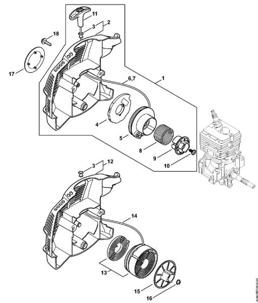 Rewind starter KM 56 RC KombiEngines (KM) KM 56 RC-E Stihl