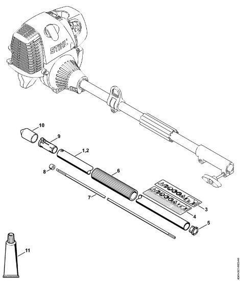 Drive tube assembly KombiTools (-KM) FH-KM 145° Stihl