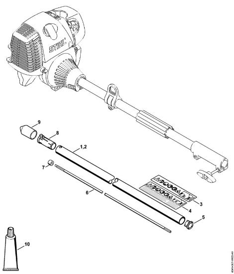 Drive tube assembly KombiTools (-KM) HL-KM 0° Stihl