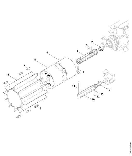 Picture of KW-KM Sweeper drum assembly KW-KM