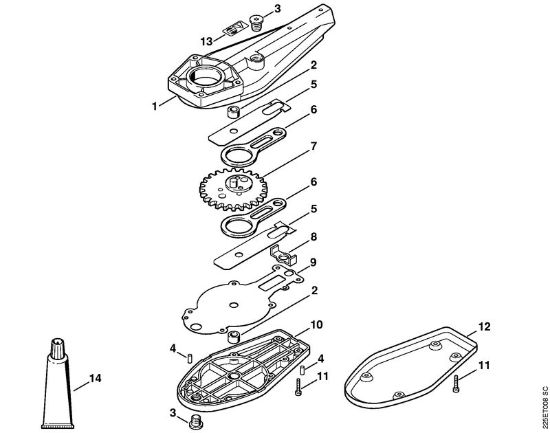 FH Blade drive gear 0° - 90° Power tool attachments FH 0° - 90° Stihl