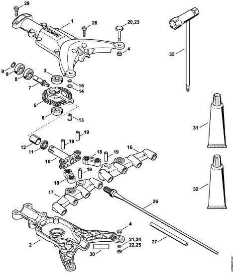 Gear head, Rake Power tool attachments SP 10 Stihl