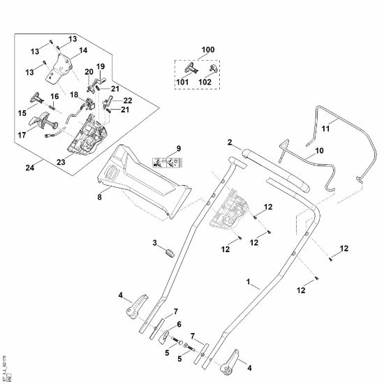 Picture of A - Handle upper part RMA 2.2 RV