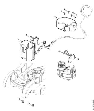 Battery holder, electronic module Cordless lawn mowers (RMA) RMA 370 Stihl