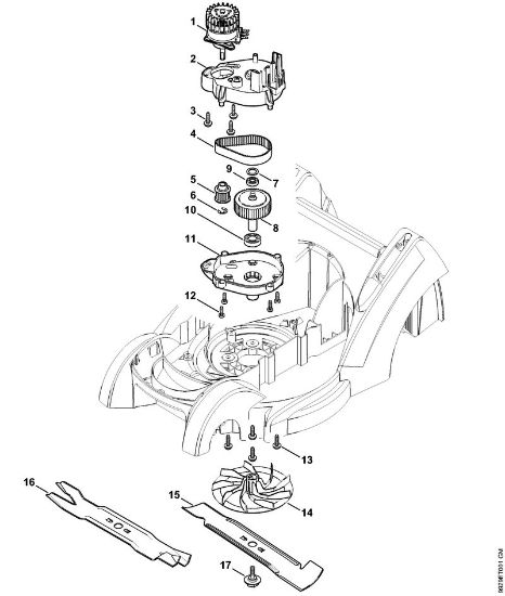 Electric motor, Blade Cordless lawn mowers (RMA) RMA 370 Stihl