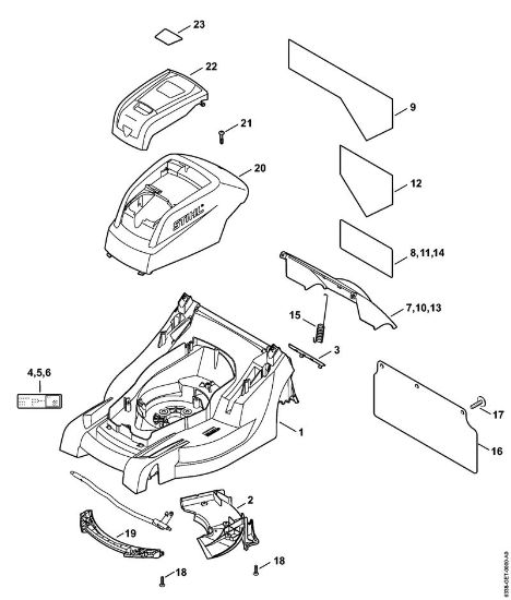 Housing, Hood Cordless lawn mowers (RMA) RMA 410 C Stihl