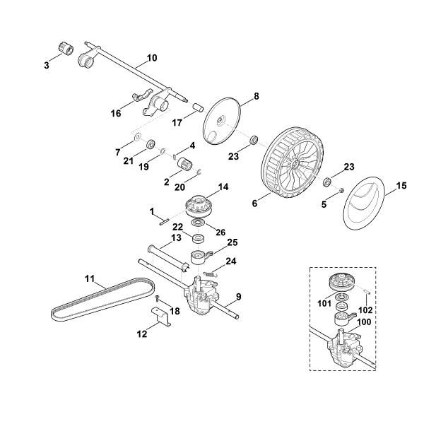 Picture of E - Shaft, Gear box RME 545.0 V
