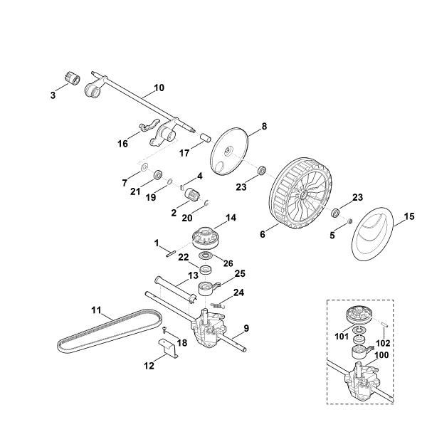 Picture of E - Shaft, Gear box RM 545.0 VM