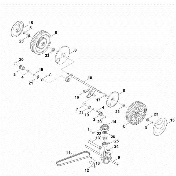 Picture of E - Shaft, Gear box RM 545.1 VM