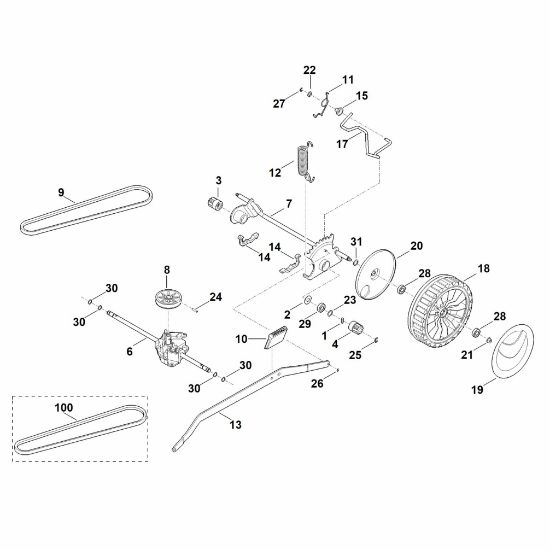 Picture of E - Shaft, Gear box RM 650.0 T