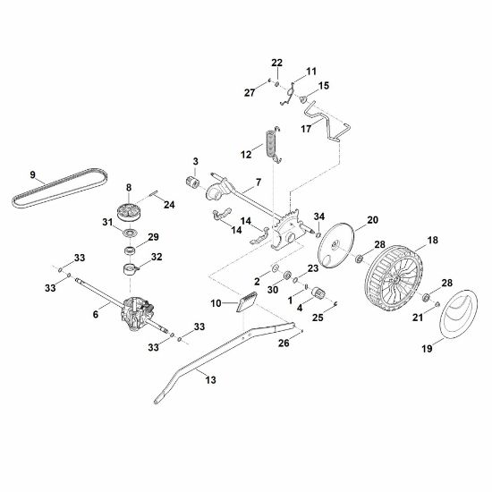 Picture of E - Shaft, Gear box RM 655.1 VS