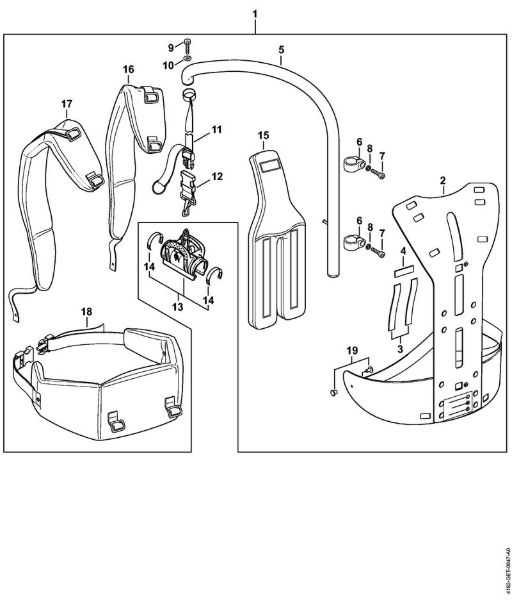 Back mounted support system RTS Cordless pole pruners (HTA) HTA 135 Stihl
