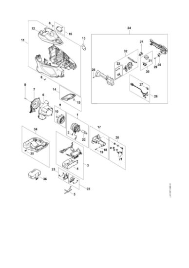 Picture of Electric motor, Motor housing, Control handle HTA 135