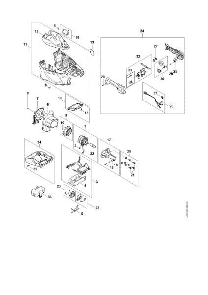 Picture of Electric motor, Motor housing, Control handle HTA 135