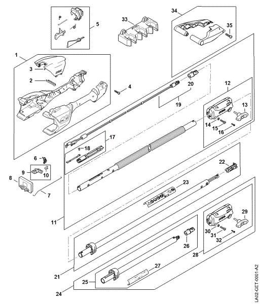 Picture of Handle housing, Drive tube assembly HTA 50.0