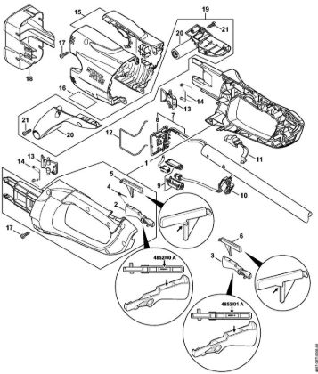 Handle housing, Cover Cordless pole pruners (HTA) HTA 65 Stihl