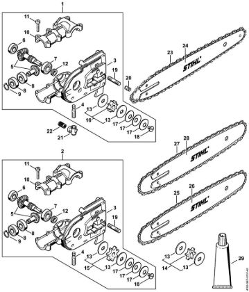 Gear head (38.2016) Pole pruners (HT) HT 100 Stihl