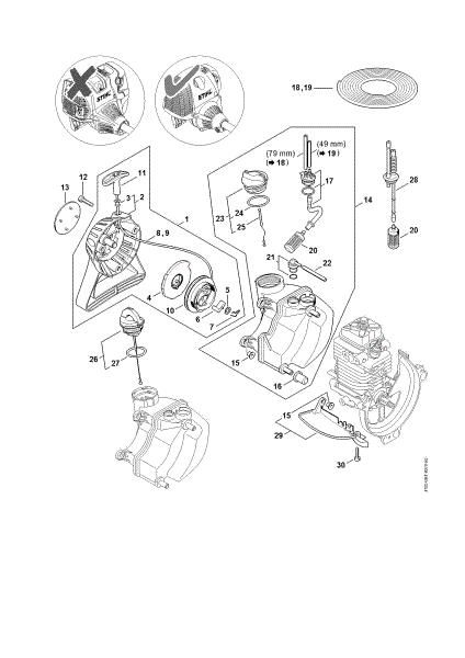 Picture of Rewind starter, Fuel tank    508613634 HT 101