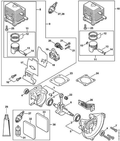 Crankcase, Cylinder Pole pruners (HT) HT 75 Stihl
