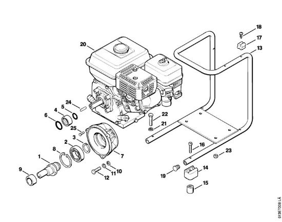 Drive shaft, Support frame RB 220 K Electric pressure washers (RE) RB 220 K Stihl