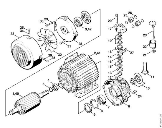 Electric motor RE 400 K, RE 401 K, Pump housing Electric pressure washers (RE) RB 400 K Stihl