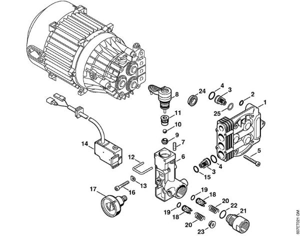 Regulation valve block Electric pressure washers (RE) RE 104 KM Stihl