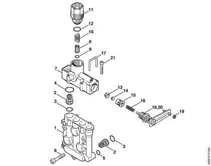 Valve block, Regulation valve block Electric pressure washers (RE) RE 105 K Stihl