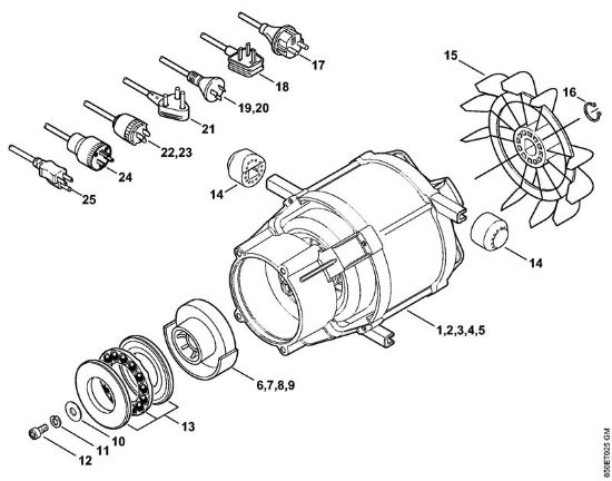 Electric motor, Connecting cable Electric pressure washers (RE) RE 108 Stihl