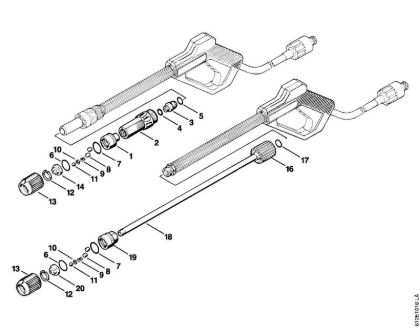 Spray head, spray lance/wand (24.92), (13.91) Electric pressure washers (RE) RE 110 K Stihl