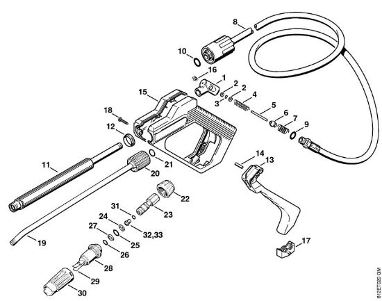 Spray gun, Spray lance/wand RE 110 K with automatic cutout Electric pressure washers (RE) RE 120 K Stihl