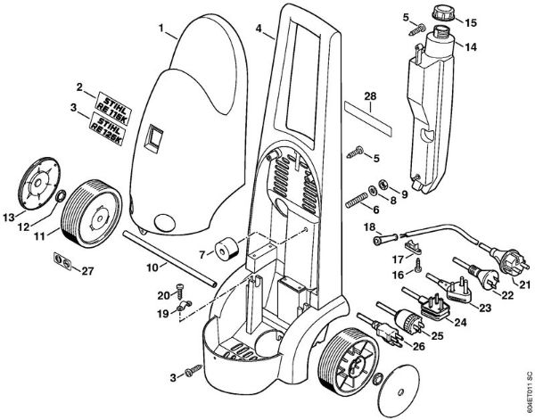 Machine cover Electric pressure washers (RE) RE 125 K Stihl