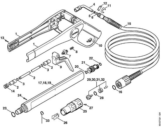 Spray gun, Spray lance/wand Electric pressure washers (RE) RE 125 K Stihl