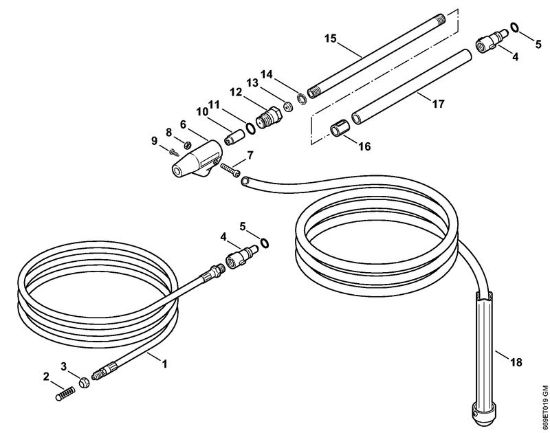 Pipe cleaning kit, Wet sand jet-stream kit    06/2019 Electric pressure washers (RE) RE 130 PLUS Stihl
