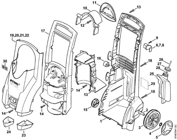 Chassis, Machine cover Electric pressure washers (RE) RE 142 PLUS Stihl