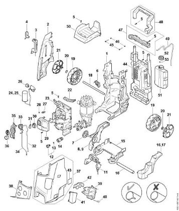 Picture of Chassis, Air baffle, Shroud, Switch housing RE 150 RE 150