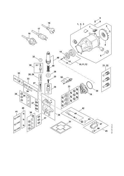 Picture of Electric motor, Connecting cable, Valve block, Pump RE 150 RE 150